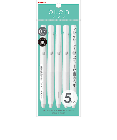 ゼブラ（ZEBRA）　ブレン　0.7mm　P－BA88－W5　白　5本入