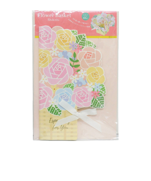 ゼットアンドケイ（Z＆K）　フラワーバスケット色紙　ピンク