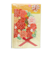 ゼットアンドケイ(Z&K) フラワーバスケット色紙 レッド