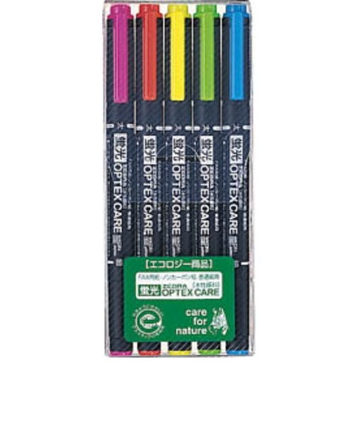 ゼブラ（ZEBRA）　蛍光オプテックスケア　5本セット