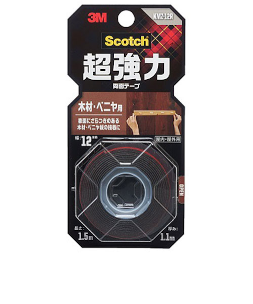 3M　スコッチ　超強力両面テープ　木材・ベニア用　KMZ‐12R　12mm×1.5m