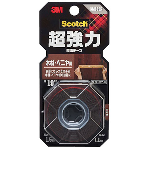 3M　スコッチ　超強力両面テープ　木材・ベニア用　KMZ‐19R　19mm×1.5m