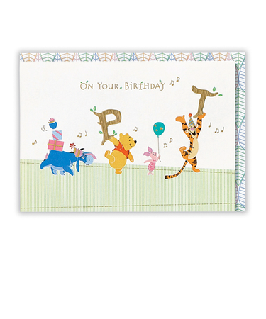 ホールマーク（Hallmark）　グリーティングカード　誕生お祝い　立体　ディズニー　816360　プーの文字遊び2