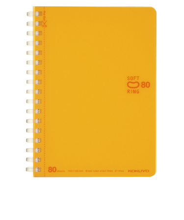 コクヨ（KOKUYO）　ソフトリング　ドットB罫　A6　ス－SV358BT－YR　橙　80枚