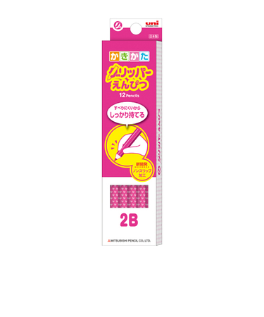 三菱鉛筆　グリッパーえんぴつ　K69052B　2B　ピンク