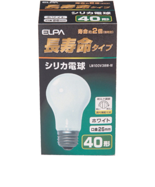 エルパ（ELPA）　長寿命シリカ　LW100V38W－W　ホワイト