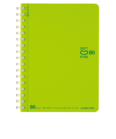 コクヨ（KOKUYO）　ソフトリング　ドットB罫　A6　ス－SV358BT－LG　黄緑　80枚