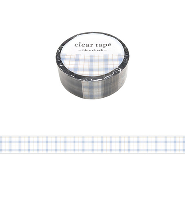 マインドウェイブ　クリアテープ　15mm幅　95181　blue　check