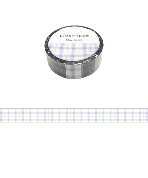 マインドウェイブ　クリアテープ　15mm幅　95181　blue　check
