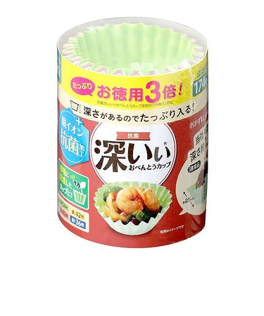 東洋アルミ　抗菌深いぃおべんとうカップ　深型　M　4色174枚