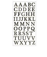 クローズピン　ふち箔クリア文字シール　英文字・黒箔　US16147