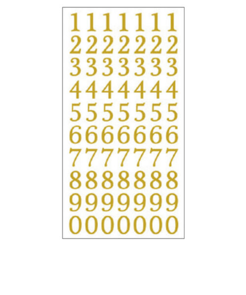 クローズピン　文字シール　数字・金箔　US16146