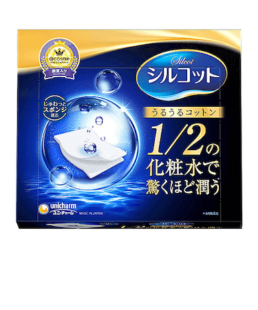 ユニ・チャーム（unicharm）　シルコット　うるうるコットン　1／2の化粧水で驚くほどうるおう　40枚