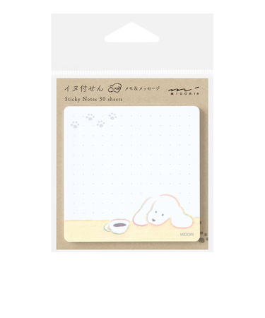 ミドリ（MIDORI）　付せん紙　コーヒーとイヌ柄　19098006