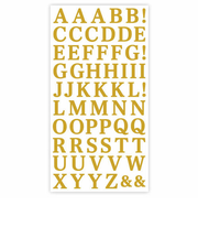 クローズピン　ぷくっと文字シール　英文字・金箔　US16153