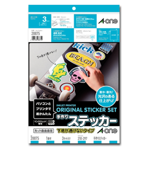 エーワン（A-one）　手作りステッカー　下地が透けない　A4　28875