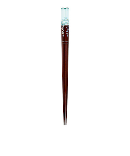 イシダ　箸　アクリア桜色　ブルー　23.5cm