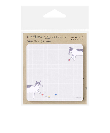 ミドリ（MIDORI）　付せん紙　ボールとネコ柄　19096006