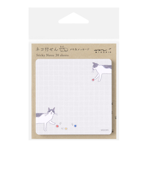 ミドリ（MIDORI）　付せん紙　ボールとネコ柄　19096006