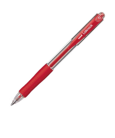 三菱鉛筆　VERY楽ノック　油性ボールペン　細字0.7mm　赤