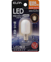 エルパ（ELPA）　LEDナツメE12　LDT1L－G－E12－G101