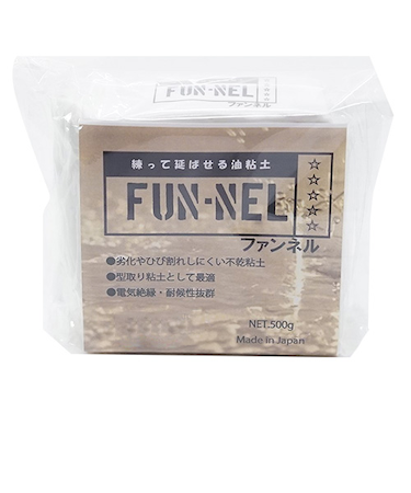 亀島商店　練って延ばせる油粘土　ファンネル　500g　ホワイト