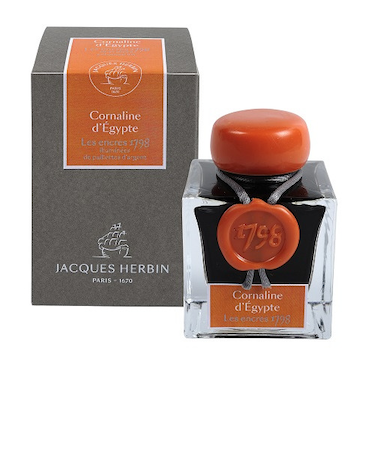 ジャックエルバン（JACQUES　HERBIN）　アニバーサリーインク1798　hbj15556　カーネリアンエジプト　50mL