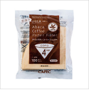 カフェック（CAFEC）　アバカ円すいフィルター　AC4－100　ブラウン　4杯用　100枚