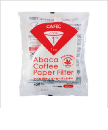 カフェック（CAFEC）　アバカ円すいフィルター　AC1－100　ホワイト　1杯用　100枚
