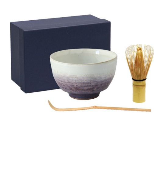 藍花　お抹茶3点セット　裾濃　藤色　15346