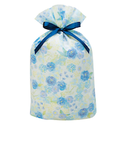 包む　巾着　グリタリングフラワー　L　T-2855-L　ブルー