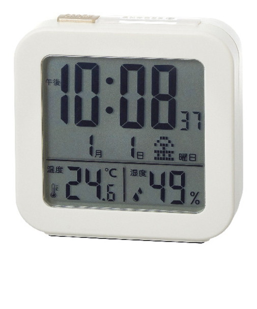 クレファー（CREPHA）　プラスデコ　センサー付き　電波デジタルクロック　IAC5667IV　アイボリー