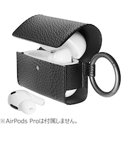 【AirPodsPro（第2世代／第1世代）】　ピージーエー（PGA）　PUレザーフリップケース　ブラック