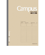 【2026年1月始まり】　コクヨ（KOKUYO）　キャンパスダイアリー　A5　ウィークリーバーチカル　ニ-CWVLS-A5-26　薄茶　月曜始まり