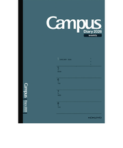 【2026年1月始まり】 コクヨ(KOKUYO) キャンパスダイアリー A5 ウィークリーレフト ニ-CWHDG-A5-26 ダークグリーン 月曜始まり