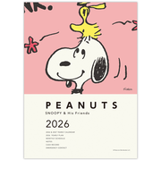 【2025年10月始まり】　ホールマーク（Hallmark）　スヌーピー　A5　マンスリーブロック　MS845667　コーラルピンクスマイル　月曜始まり