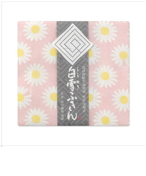 白雪　白雪友禅ふきん　マーガレット　シェルピンク