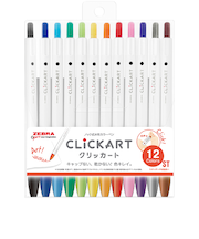 ゼブラ（ZEBRA）　クリッカート　スタンダード12色セット　WYSS22－12CST