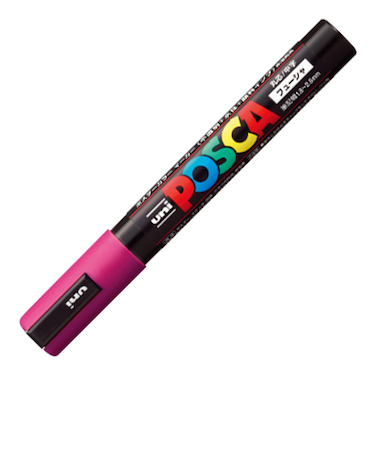 三菱鉛筆　ポスカ　中字丸芯　PC－5M　フューシャ