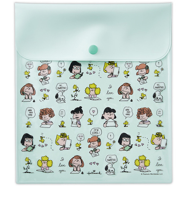 ホールマーク（Hallmark）　フラットポーチ　Life　with　Snoopy　and　Friends　スヌーピー　831134　グリーン　スヌーピーとガー