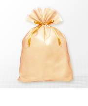 巾着バッグ　マチ付　イエロー　LL