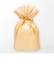 巾着バッグ　マチ付　イエロー　L