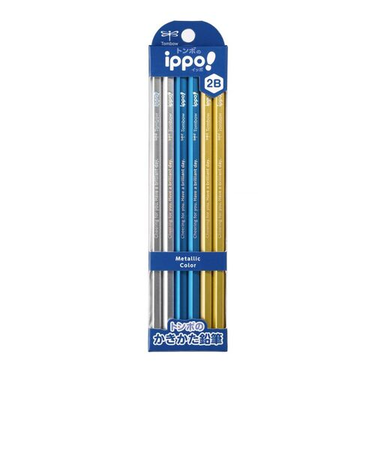 トンボ鉛筆（Tombow）　イッポ（ippo!）　かきかたえんぴつ　2B　KB－KUA01－2B　メタリック