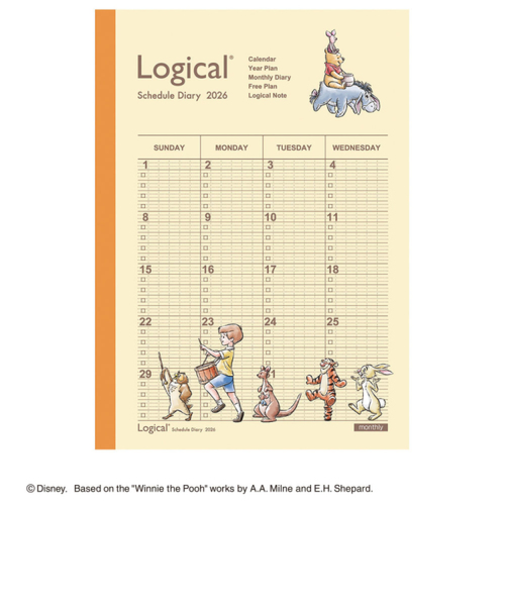 【2025年12月始まり】　ナカバヤシ　ロジカルダイアリー　A5　マンスリーブロック　NS-A502-26DA1　ディズニー　日曜始まり