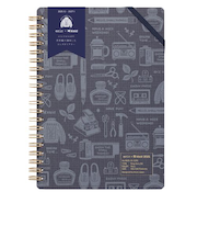 【2025年12月始まり】　クレイド（kleid）　eric×kleid　ring　diary　B6　マンスリーブロック　8605-05　ネイビー　月曜始まり