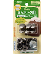 クロバー株式会社　強力ホック釦15mm　黒　ニッケル　26-561