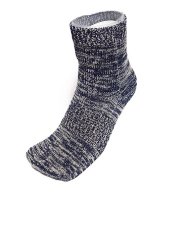 SUGATA　LABO　呼吸する和紙靴下　シークレット5本指　ミドル丈　ミックスネイビー　Sサイズ