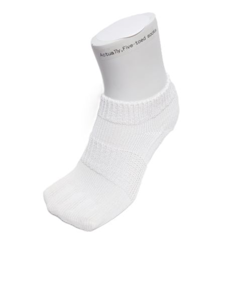 SUGATA　LABO　呼吸する和紙靴下　シークレット5本指　ショート丈　オフホワイト　Sサイズ