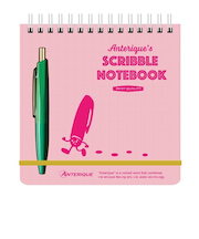 アンテリック（anterique）　ミニボールペン付スクリブルノート　スクエア　桃