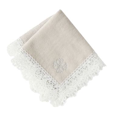 近沢レース店　120周年記念タオルハンカチ　グレー